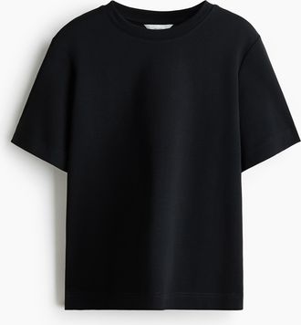 H&M T-Shirt aus Pima-Baumwolle - Schwarz
