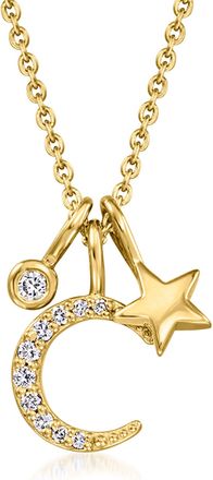 RS Pure by Ross-Simons Lab-Grown Diamond Celestial Charm Necklace in 18kt Gold Over Sterling