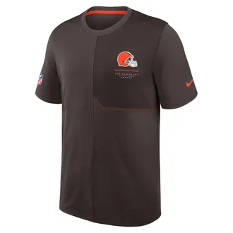 Nike Cleveland Browns Sideline Coach Nike Mens Dri-FIT NFL Top in Brown | 03B2010K9I-B8B