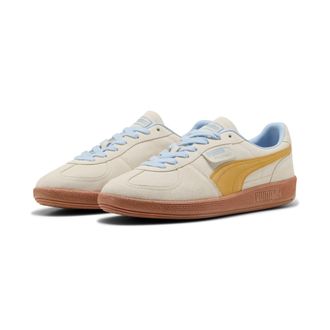 Puma Sneaker PUMA PALERMO, Damen, Gr. 44,5, weiss (warm wei&szlig;, archive gold), Leder, mehrfarbig, Schuhe Sneaker