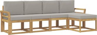 vidaXL Conjunto De Sof&aacute;s De Exterior 5 Uds. Blanco Y Gris Claro Vidaxl