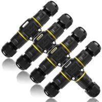OEM Conector Impermeable En Forma De T, Juego De 4 Piezas, Accesorio El&eacute;ctrico Impermeable Ip68, Caja De Conexiones De 3 V&iacute;as, Conector El&eacute;ctrico Impermea