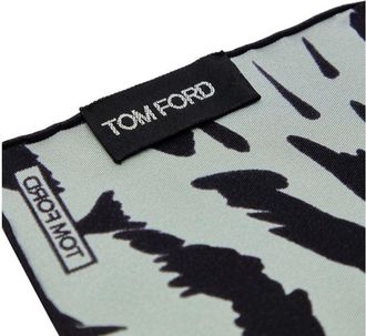 Tom Ford Mens Gray Silk Pocket Square Accessory