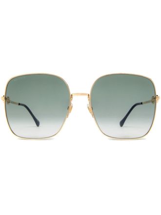 Gucci Occhiali da sole oversize con morsetto - Oro