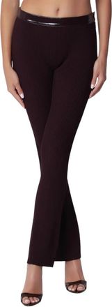 Courr&egrave;ges Vinyl en Gebreide Flare Broek - Dames - Wijde Broeken - Paars - XS - Katoen - Broeken