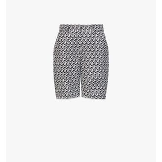 MCM Womens Cubic Monogram Jacquard Wool Shorts
