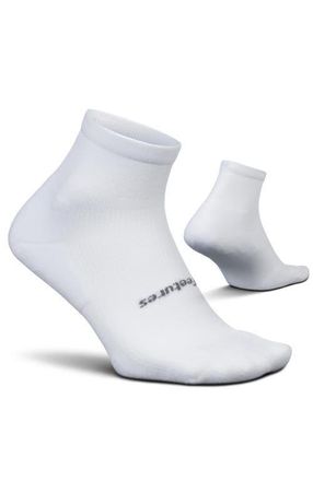Feetures High Performance Max Cushion Quarter Sock MoistureWicking Athletic Socks in White at Nordstrom, Size X-Large