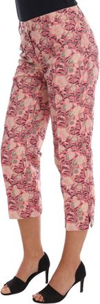 Dolce & Gabbana Womens Pink Floral Brocade Capri Pants Cotton