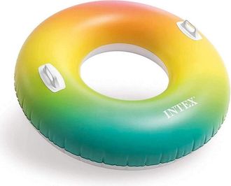 Trade Shop Trade Shop - Ciambellone Gonfiabile Galleggiante Piscina Mare Arcobaleno Maniglie 122cm 58202