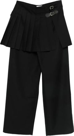 Charles Jeffrey Loverboy Pantaloni a gamba ampia con pieghe - Nero