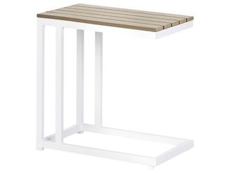 Beliani Mesa auxiliar de jard&iacute;n 60 cm 35 cm blanco