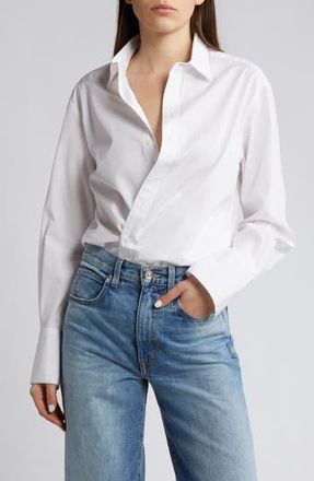 Rag & Bone Indiana Asymmetric Poplin Shirt in White at Nordstrom Rack, Size Small