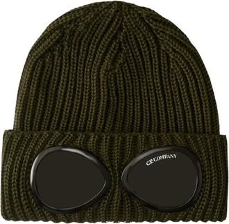C.P. Company Merino Wool Goggle Beanie - Heren - Hoeden - Groen - ONE Size - Wol - Accessoires