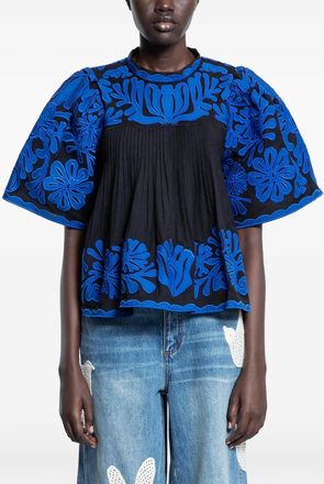 Sea New York floral pleated top - Black