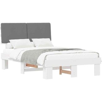vidaXL Bed Frame with Upholstered Headboard Light Grey 120 x 200 cm vidaXL