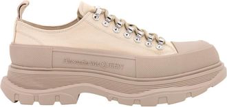 Alexander McQueen Canvas Sneakers - Tread Slick - Heren - Sneakers - Beige - 41 EU - Schoenen