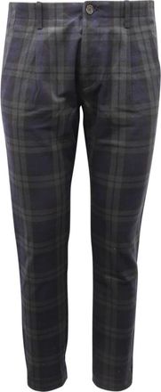 Nine In The Morning Zwarte Chino Broek in Blackwatch Denim - Heren - Chinos - Groen - S - Denim - Broeken