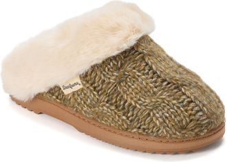 Dearfoams Womens Nicki Knit Scuff Cable Knit Slippers
