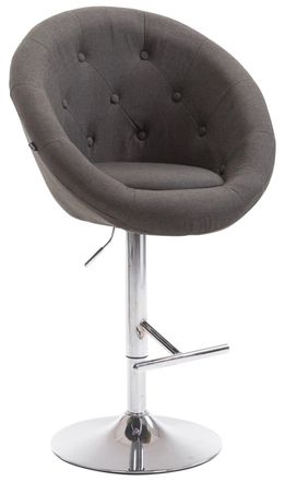 Clp Taburete de bar regulable y giratorio en Tela Gris oscuro
