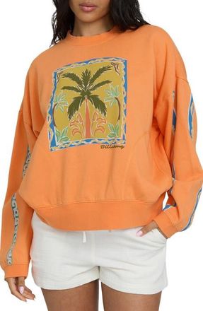 Billabong Palm Rio Graphic Sweatshirt in Tangerine at Nordstrom, Size X-Large
