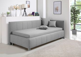 Maintal Polsterliege »Mailo« mit Kopfteil & Bettkasten, 3 Breiten, Federkern- oder Bonellmatratze