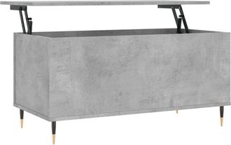 vidaXL Vidaxl - Mesa de centro madera contrachapada gris hormigón 90x44,5x45 cm