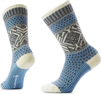 Smartwool Everyday Cozy Popcorn Snowflake Merino Wool Blend Crew Socks in Serene Blue at Nordstrom, Size Medium