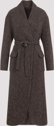 Brunello Cucinelli Brown Wool Trench Coat