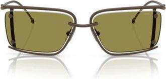 Diesel 57mm Rectangular Sunglasses in Shiny Antique Copper /Green at Nordstrom