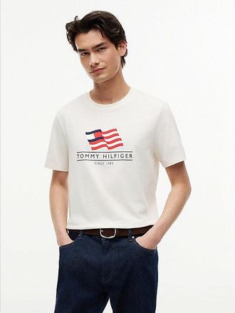 Tommy Hilfiger Wavy Flag Appliqu&eacute; Jersey T-Shirt