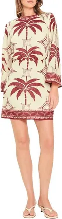 Flying Tomato Palm Print Minidress in Maroon at Nordstrom, Size Medium
