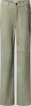 Marc O'Polo Regular Fit Lederhose aus echtem Ziegenleder in Gruen, Gr&ouml;&szlig;e 34