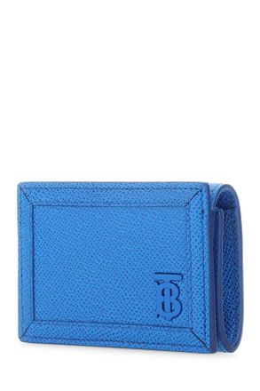 Burberry Mens Turquoise Leather Card Holder Vividblue Exterior: Portafogli