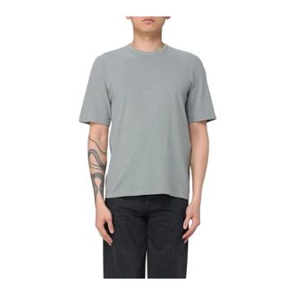 Saint Laurent T-Shirts, male, Gray, Size: XL Slim Fit Short Sleeve Crew Neck Tee
