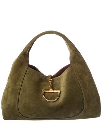 Gucci Softbit Maxi Suede Shoulder Bag