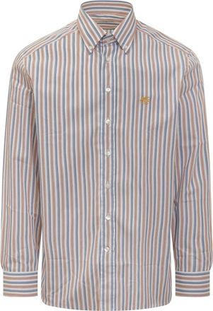 Etro Gestreept overhemd - Heren - Casual Overhemden - Veelkleurig - M - Katoen - Overhemden