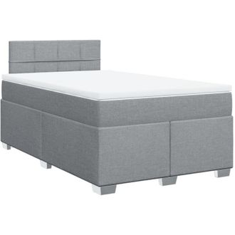 vidaXL Vidaxl - Cama Box Spring Con Colch&oacute;n Tela Gris Claro 120x200 Cm