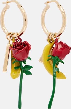 Prada Embellished enamel hoop earrings