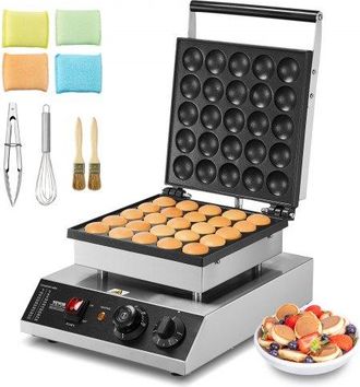 OEM Mini-pfannkuchenmaker Kommerzielle Dutch Mini Pfannkuchen Maschine, 25 Stk., 43 Mm Durchmesser, Dorayaki-backmaschine, 1700 W, Temperatur- Und Zeitreg