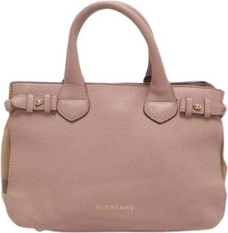 Burberry Pre-owned Handbags, female, Pink, Size: ONE SIZE Pre-owned Leather Tote