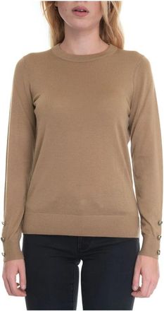Michael Kors Merino Wolle Blend Trui - Dames - Ronde hals truien - Bruin - XS - Wol - Truien & Vesten