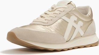 FitFlop Womens Fitflop Retro-Q FF Nylon Womens Platino Trainers - Gold - Size: 5