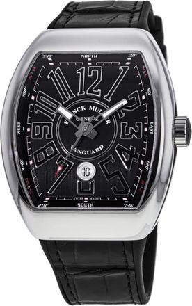 Franck Muller Vanguard Classical Black Dial Leather Strap Mens Watch V 41 SC DT (NR) AC