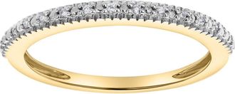 LuvMyJewelry Ava 14K Gold Round Diamond Studded Band Ring - 0.06 cts in 14K Yellow Gold at Nordstrom, Size 7
