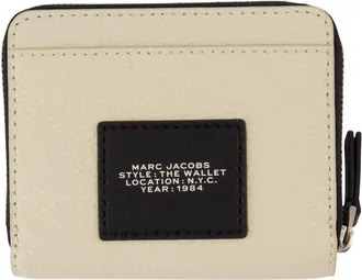 Marc Jacobs Womens The Mini Compact Wallet - Marc Jacobs Leather Ivory Cowhide Accessories