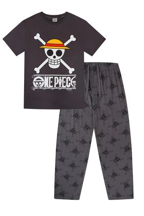 OnePiece Mens Long Pyjamas (Medium) Black