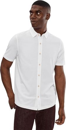 Johnston & Murphy Bennett Short-sleeve Knit Shirt Mens Clothing White Honeycomb : 2XL, Polyester/Rayon/Spandex
