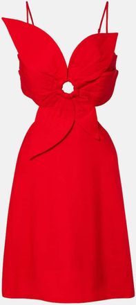 Farm Rio Red Flower linen-blend minidress