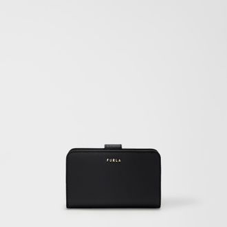 Furla Classic Portafoglio Compatto M Nero Nero Pelle Di Vitello Andromeda Donna