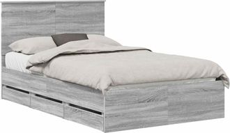 vidaXL Estructura De Cama Gris Sonoma 120 X 190 Cm Madera Ingenieril Vidaxl
